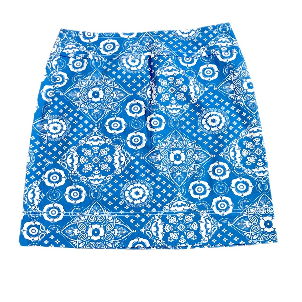 NWT Talbots Skirt, Sz. 6, Blue w/ White Flowers, Lined